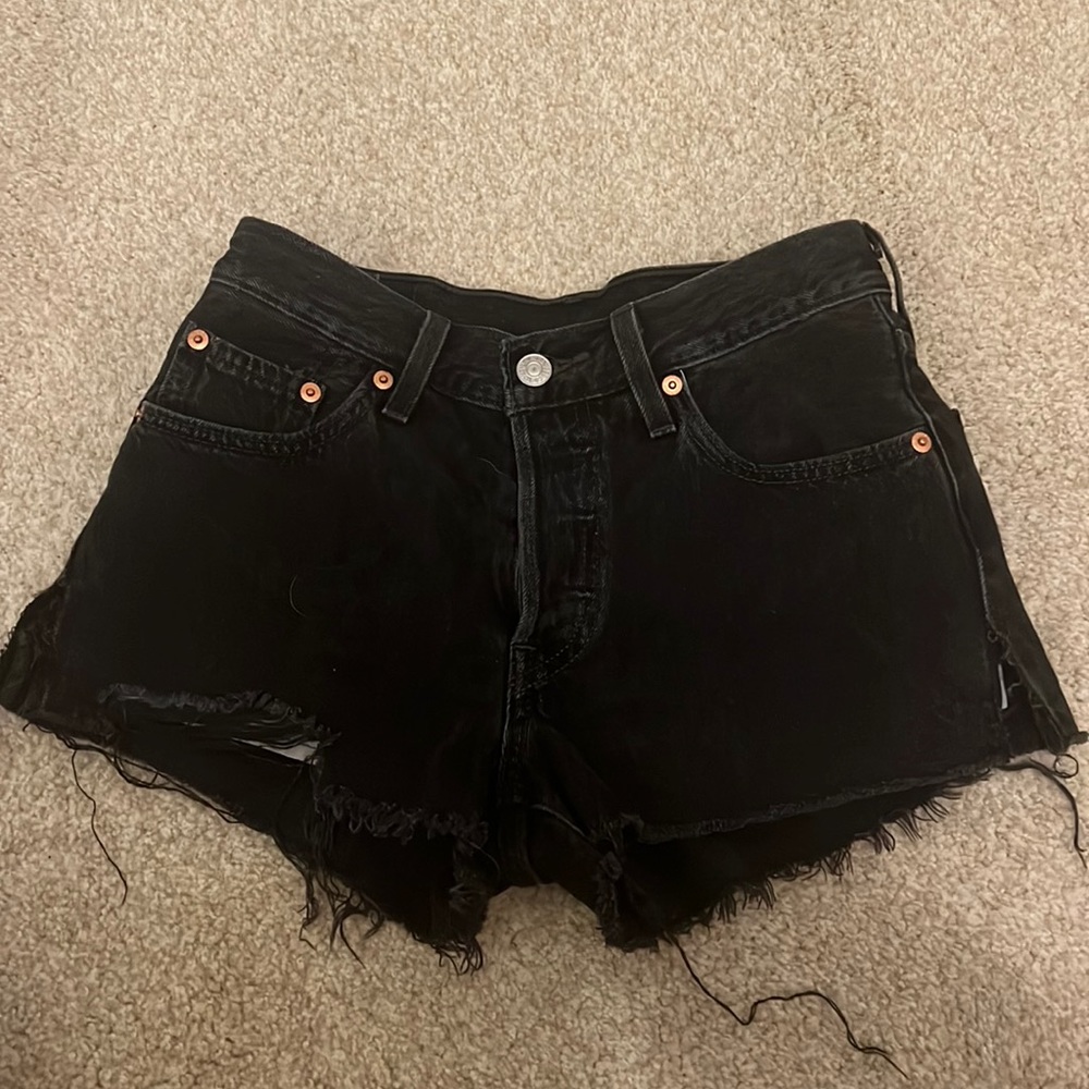 Levi’s 501 black denim shorts